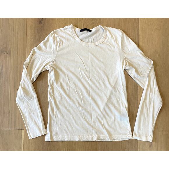 Jenni Kayne Ivory Long Sleeve Slim Tee Crewneck - Size Medium - Picture 1 of 4